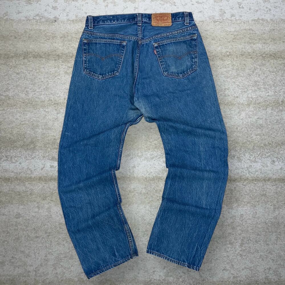Vintage 90s Levis Jeans 501 36x30 Regular Straight Leg Medium Wash Made in USA